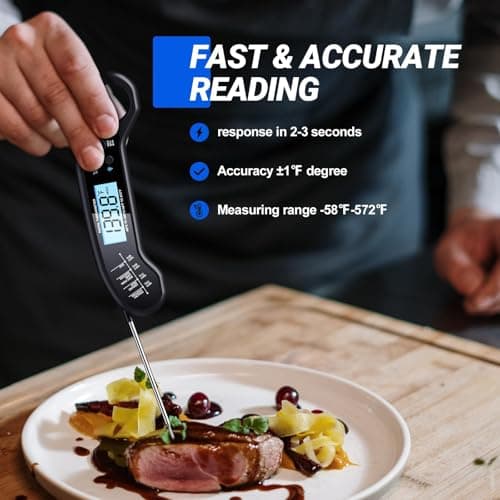 Meat Thermometer Digital, Instant Read Meat Thermometer for Grill and Cooking, with Bottle Opener, Backlight & Calibration Food Thermometer, Kitchen Gadgets for BBQ, Turkey, Candy, Liquids 8