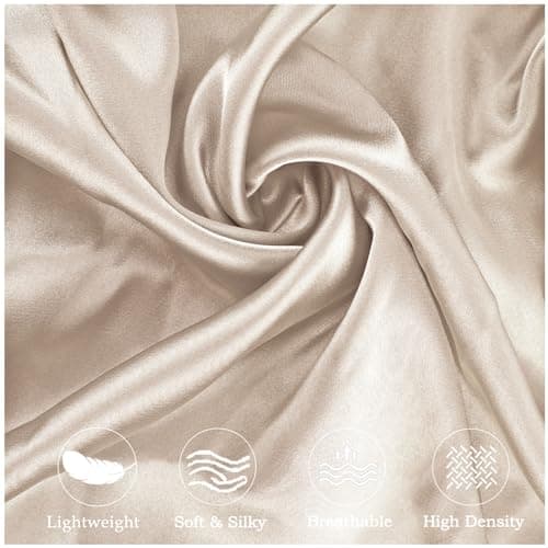 Curved Pillow Case, Side Sleeper Pillowcase, Champange Satin Pillowcase Cover with Zipper, Breathable and Soft, Queen Size 20 x 30 Inches 4