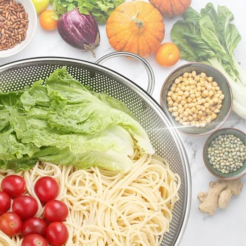 Gulex Colander Stainless Steel 3-Quart, Metal Strainer with Base, Strainer for Kitchen Food, Dishwasher Safe 5