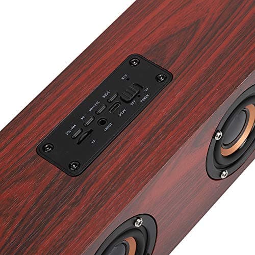 Wooden Bluetooth Speaker, 12W TV Computer Speaker Sound with 4 Bass Subwoofer Support Bluetooth, AUX, TF Card, FM(#1) 8