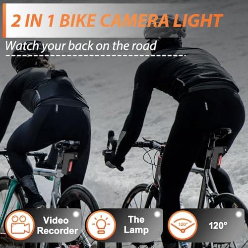 DJDAI Bike Camera with Tail Light 1080P HD Sports Action Camera Cycling Video Recorder Rechargeable Rear Bike Light Camera Combo Bicycle Dash Cam with Mount for Mountain Road Bike, E-Bike 5