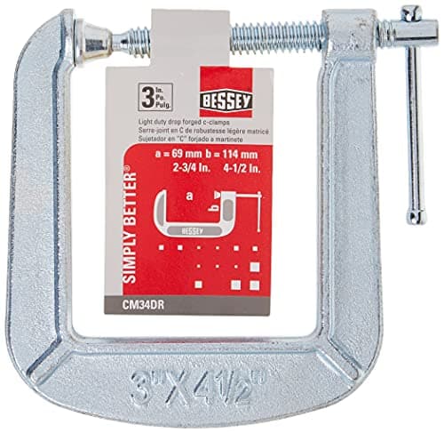 BESSEY CM34DR Drop Forged, C-Clamp, 3-Inch x 4-1/2-Inch, Deep Reach C Clamp 5