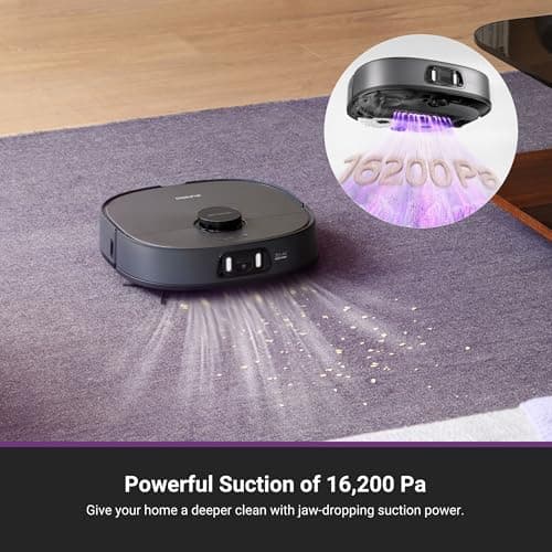 Eureka J15 Pro Ultra Robot Vacuum and Mop with Self Emptying Base, 16,200 Pa Suction, Flex-Arm Design Mop, Auto Mop Hot Water Washing & Hot Air Drying, Anti-Tangle, AI Obstacle Avoidance, Black 5
