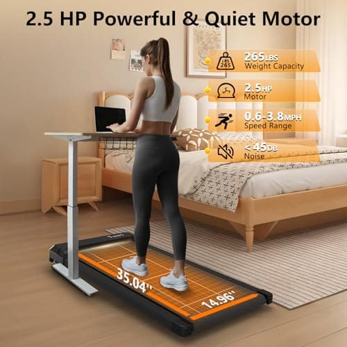 VIPLAT Walking Pad Treadmill,2 in 1 Walking Pad for Walking and Runnning, Treadmill for Home/Office with Remote Control, LED Display 6