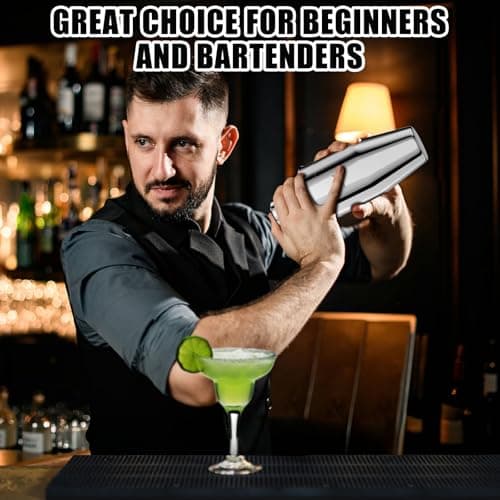 IOV Cocktail Shaker, 24 oz Martini Shaker, Drink Mixer with Built-in Strainer, Professional Stainless Steel Margarita Alcohol Shakers with Cocktail Recipe Guide, Bartender Kit Gifts 5