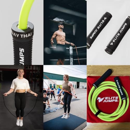 Muay Thai 3.0 Weighted Jump Rope for Men & Women - Professionally Designed for High-Intensity Training | Muay Thai, MMA & Fitness Jump Rope - Full Body Workout Weighted Rope - Black 6