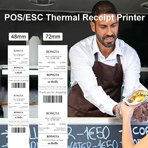 Rongta POS Printer, 80mm Direct Thermal Receipt Printers with Auto Cutter, USB Serial Ethernet Interface, Support Windows/Mac/Linux Cash Drawer, Restaurant Kitchen Printer for ESC/POS (RP332) 8