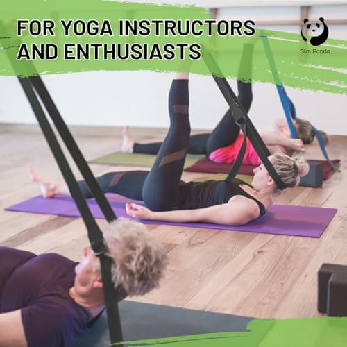 Slim Panda Yoga Strap for Stretching,Cotton Yoga Strap with Adjustable D-Ring Buckle,Non-Elastic Yoga Belt for Pilates,Gym Workouts,Physical Therapy,Improve Flexibility 7
