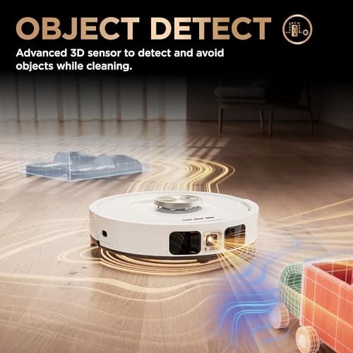 Shark Robot Vacuum & Mop Combo, PowerDetect NeverTouch Pro, Pad Wash & Dry, 60-Day Debris Capacity, 5PowerDetect Technologies,White,AV2800ZE, for Carpets & Hardfloors 11