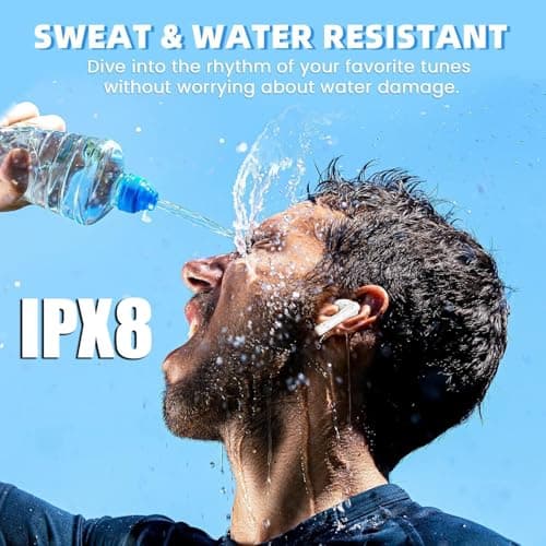 Wireless Earbuds Bluetooth 5.4 Headphones Bass Stereo Wireless Earphones with 4 ENC Noise Cancelling Mic HiFi Stereo IPX8 Waterproof 48H Playtime In-Ear Bluetooth Ear buds for iPhone/iOS/Android Phone 6