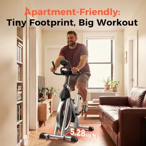 YOSUDA Exercise Bike, Brake Pad Stationary Bike for Home with Exclusive App, Magnetic Indoor Cycling Bike with 300 lb Weight Capacity, Low Noise, Tablet Holder and Fitness Courses for Weight Loss, Friction-Black 5