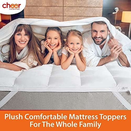 Cheer Collection Twin Mattress Topper – Ultra Plush Pillow Top Bed Topper, Breathable Down Alternative Mattress Pad with Anchor Bands, Soft Twin Size Mattress Cover for Extra Comfort 8