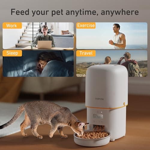 Automatic Cat Feeder - 4L Timed Auto Pet Feeder for Cat and Dog with Dry Food Dispenser, 180-day Battery Life, 1-6 Meals Per Day, 1-16 Portion, Desiccant Bag Keeps Food Fresh 9