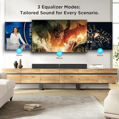 MZEIBO Sound Bar for Smart TV，80W Detachable Bluetooth Soundbar with Powerful Bass, 2-in-1 Home Theater Audio System, ARC/Optical/AUX Connectivity for TV/PC/Laptop/Game Console 6