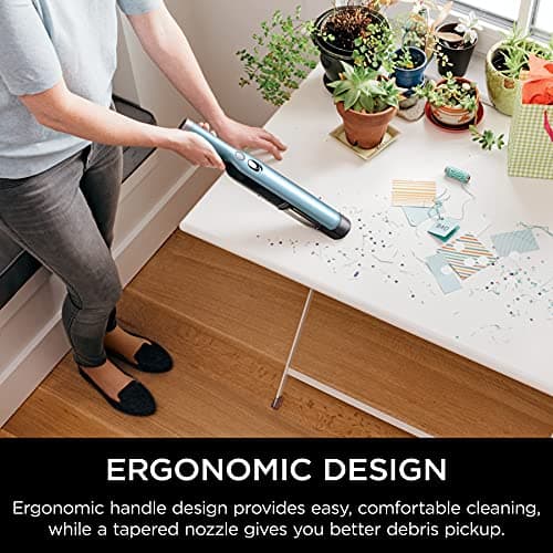 Shark WV201BLBRN WANDVAC Cordless Hand Vac, Lightweight and Portable at 1.4 lbs. with Powerful Suction, Charging Dock, One-Touch Empty for Car & Home, Cove Blue 8