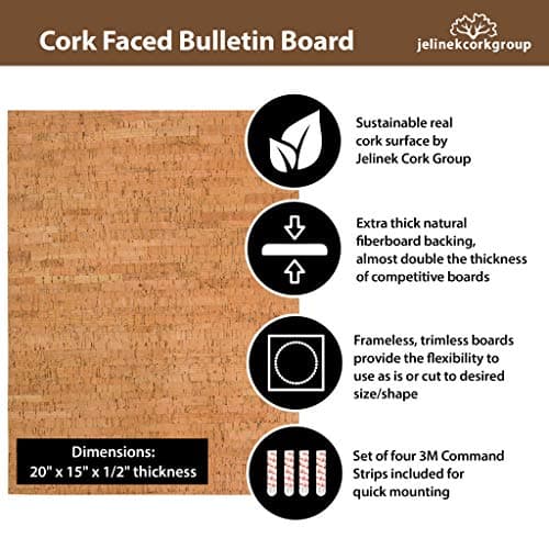 Jelinek Cork Decorative Veneer Bulletin Board 20 x 15 inch 3