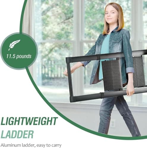 HBTower 4 Step Ladder with Handrail, Aluminum Compact Ladder, Folding Step Stool for Adults, Portable, Lightweight, 330 lbs Foldable Ladder for Home, Black 5