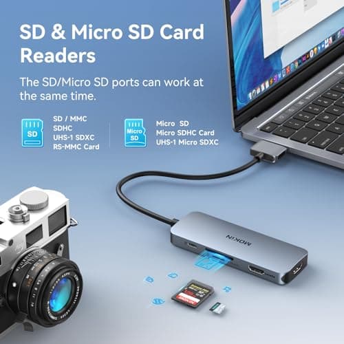 Docking Station for MacBook Pro Air,USB C Docking Station Dual Monitor,Dual HDMI Adapter Hub for Mac MacBook Pro with 2 HDMI(4K @60Hz), 3 USB3.0,SD TF Card Reader and 100W PD USB C Port 7