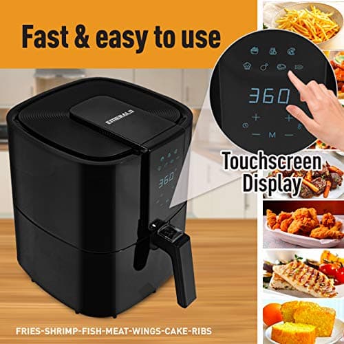 Emerald Air Fryer 1800 Watts w/Digital LED Touch Display & Slide out Pan/Detachable Basket 5.2L Capacity (1804-5.0) 7