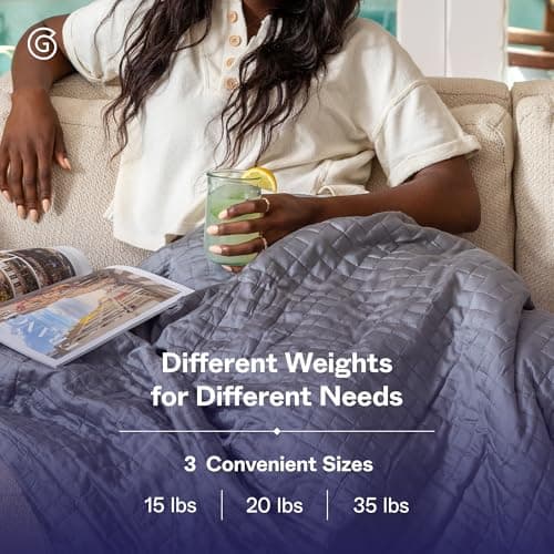 Gravity Weighted Cooling Blanket, Twin/Throw (15lbs, Grey) - Cooling Blankets for Hot Sleepers - Silky-Soft Ultra-Breathable Premium Lyocell Cover for Adults - Machine Washable, 48" x 72" 5