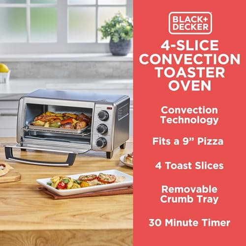 BLACK+DECKER TO1313SBD Toaster Oven, 15.47 Inch, Silver 9