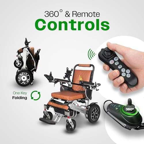 Culver Mobility Wolf Folding Lightweight Heavy Duty Electric Wheelchair, 330 lbs Capacity, 500W Motor, 13 Miles Range – Includes Free Travel Bag, Cup Holder, and Phone Holder 6