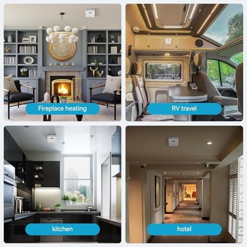 Smoke Detector Carbon Monoxide Detector,2 in 1 Fire & CO Alarm,Battery Powered,Carbon Monoxide Gas Detector with LCD Digital Display Sound and Light Alarm for Bedroom Warehouse Kitchen or RV Travel 8