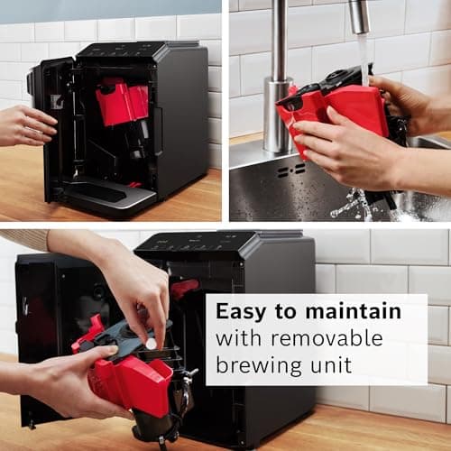 Bosch 300 Series Fully Automatic Espresso and Coffee Machine – One Touch Milk Drinks, Built-In Ceramic Grinder, In-Cup Frother, Easy Clean and Descale, Black TIU20109 7