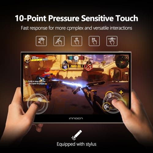 INNOCN 13.3 inch Portable Monitor Touchscreen 13Q1F | OLED | 1080P FHD | USB C, HDMI | with Battery | for Laptop, PC, Xbox, Mac, PS5, MacBook, Switch, Phone | Eye Care, Gaming, Speakers 3