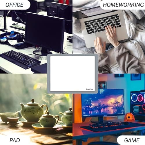 Glass Mousepad with Hard Surface for Gaming, Ultra Smooth Mouse Mat, Water-Resistant Large Mouse Pad Precision Speed Control for Esport Games/Office, White XL(15.7’’×19.6’’) 8