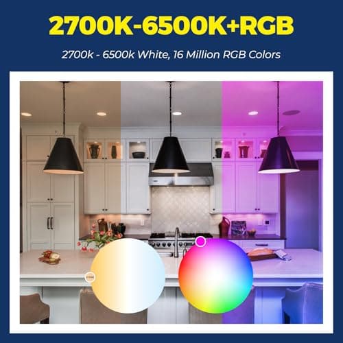 Lightinginside Smart Light Bulbs 100W Equiv., 1350LM 11W Smart Bulb Works with Alexa/Google Home/SmartLife, A19 E26 RGBCW Color Changing, No Hub Required, 2.4G WiFi Bluetooth Bulb, ETL Listed, 4PCS 5