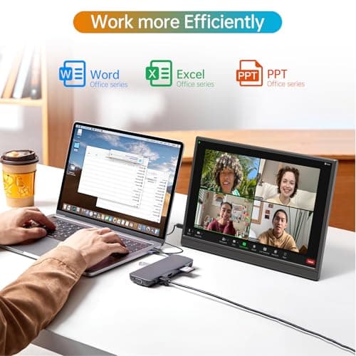 YPI Portable Monitor 16.0inch FHD 1920 * 1200P USB C HDMI Ultra-Slim IPS Travel Display & Speakers, HDR Plug&Play, External Monitor for Laptop PC, Phone,Mac 6