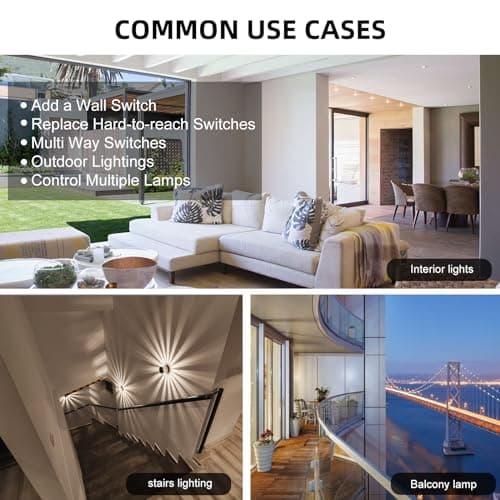 Wireless Light Switch and Receiver Kit No Wiring No WiFi 100ft RF Range Remote Light Switch for 200W LED Lamp Ceiling Light Fan Pre-Programmed (1 Pack Switch+1 Receiver) 8