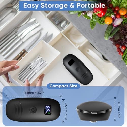 Electric Can Opener, Rechargeable Can Openers Automatic with LED Display Hands Free for Arthritis Seniors, Cordless Can Opener Electric Smooth Edge, Auto Stop, Portable Gadgets for Almost Cans Kitchen 7