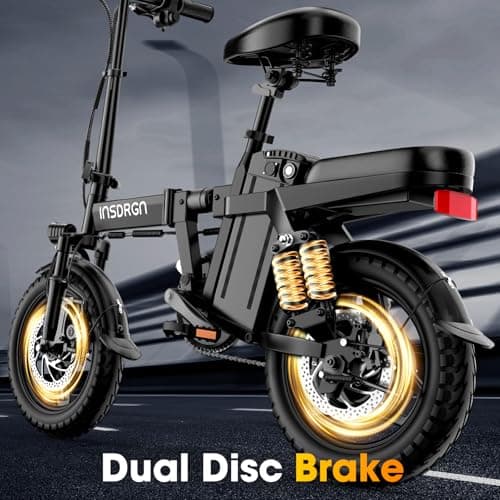 INSDRGN 14" Folding Electric Bike for Adults, Peak 1500W Motor,20MPH Max Speed,48V 16Ah Removable Battery Electric Bike, 35/62Miles Max Range, UL 2849 Certified E Bike 6