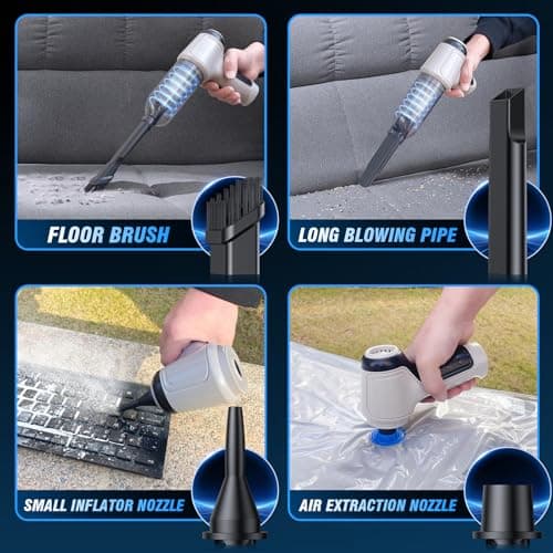 IHE Car Vacuum Cleaner, 15000Pa Handheld Cordless Rechargeable Wet & Dry Vacuum, 120W High Power for Car, Pet, Home, Office Cleaning, Washable HEPA Filter, Multi-Nozzles 7