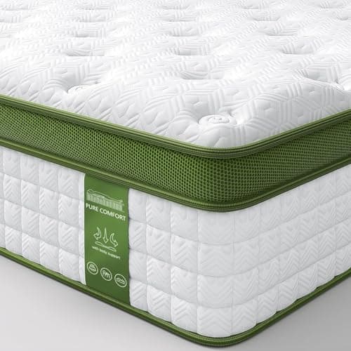 BedStory Medium Firm Queen Mattress, 14 Inch Hotel Collection Hybrid Mattresses –Targeted Lumbar & Shoulder Support for Back Pain Relief, Fiberglass-Free, CertiPUR-US Certified, 365-Night Trial