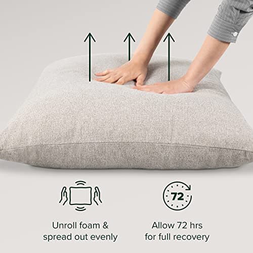 Zinus Aidan Sling Accent Chair, Metal Framed Armchair with Shredded Foam Cushioning, Oatmeal 17