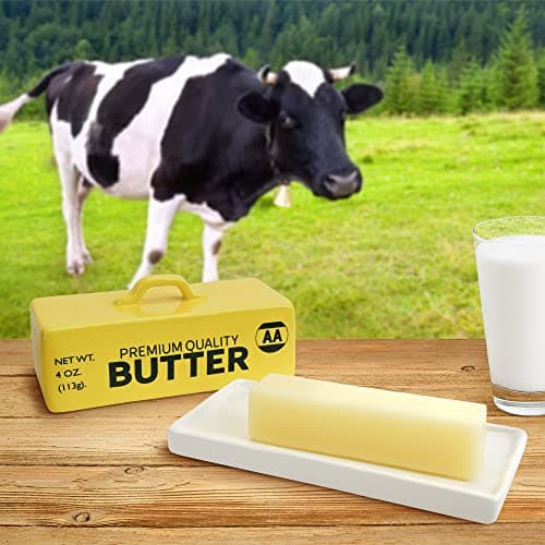 Premium Quality Butter Ceramic Lidded Butter Dish,Yellow 2