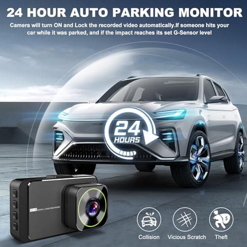 Zengest Dash Cam Front 1080P, Dash Camera for Cars with 3'' IPS Screen 170°Wide Angle Dashboard Camera Aluminum Alloy Case, WDR G-Sensor Parking Monitor Loop Recording Motion Detection without TF Card 5