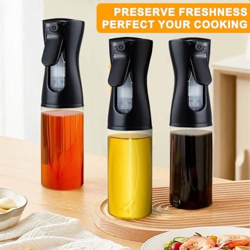 Oil Sprayer for Cooking 200ml Glass Olive Oil Sprayer Mister Olive Oil Spray Bottle Canola Oil Spritzer Bottles for Kitchen Premium Cooking Sprayer Kitchen Gadgets for Air Fryer Frying Baking BBQ 7