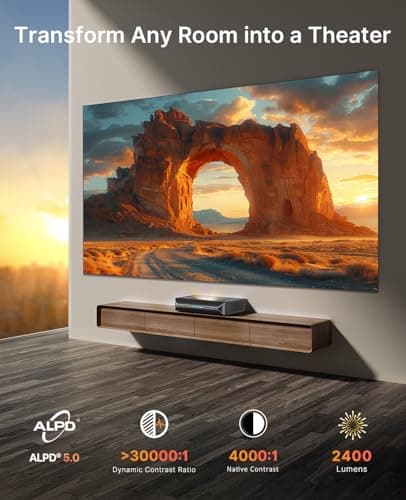 NexiGo Aurora Pro MKII, 4K Tri-Color Laser UST Projector, 30000:1 Contrast Ratio, Dynamic Iris & Laser Dimming, 0.21:1 Throw Ratio, Dolby Vision & Atmos, HDR10+, 3D, 4.2ms ~ 8ms Low Latency 5