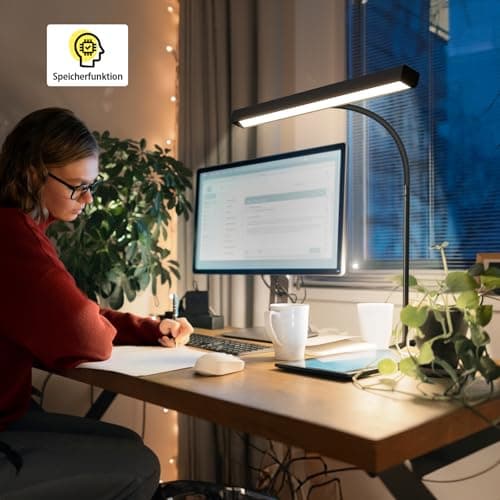 Aisutha LED Desk Lamp for Office Home, Eye-Caring Task Lamp with 10-Level Dimmable Brightness & 3 Color, 30 Lighting Modes, Table Lamp for Work,Reading,Craft (Black) 6