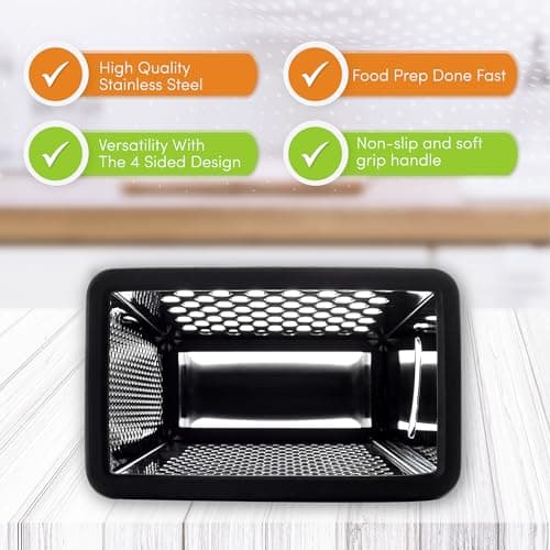 Spring Chef Professional 10" Stainless Steel Parmesan Cheese Grater with Handle, 4 Sided Handheld Box Grater, Kitchen Vegetable Shredder for Potato, Carrot, Hard Cheese, Ginger, Hash Browns - Black 5