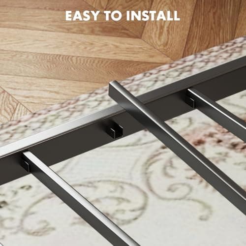 Sweetcrispy Queen Size Bed Frame with Headboard, 800LBS Mattress Foundation with All Sturdy Metal Support, Under Bed Storage, No Box Spring Needed, Easy Assembly, Rust Brown 6