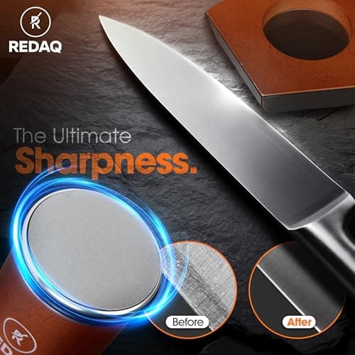 Magnetic Rolling Knife Sharpener Kit – Restore Dull Knives Quickly with 5 Magnetic Angles (12°,15°,17°,20°,25°), Diamond & Corundum Discs, Safe, Stable and Easy for Home & Professional Chefs 7