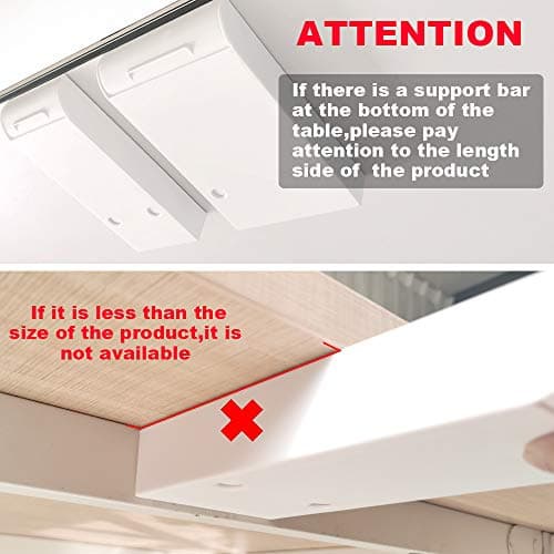 YOOUSOO 2 Pack Under Desk Storage Drawer Organizer, Hidden Slide Out Drawer Attachment, with Self - Adhesive Feature for Desktop and Table Organization, Hidden Under Desk 7