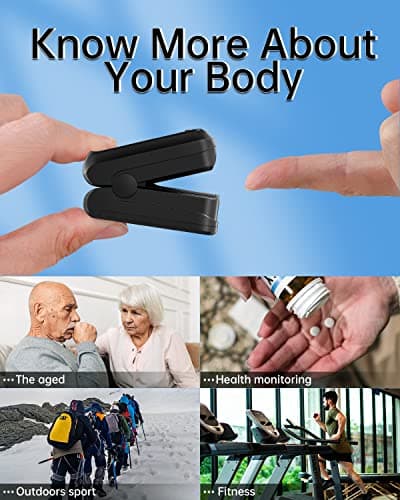 Pulse Oximeter Fingertip- Mini Oximeter Oxygen Saturation Monitor for SpO2/Heart Rate/PI, with Auto Graph Display 6
