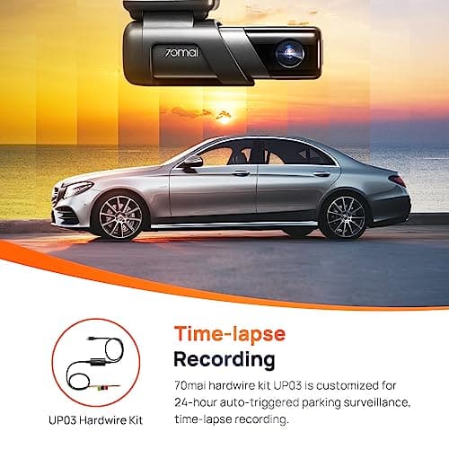 70mai Dash Cam M500, 2.7K Dash Cam Front, Dash Camera for Cars Built in eMMC 128GB, GPS, ADAS, Dashcam with HDR Night Vision,170° FOV, Parking Monitor, G-Sensor, Time-Lapse, App&WiFi, Voice Control 6