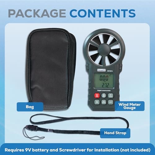 Digital Handheld Anemometer for Wind Speed, Temperature & Wind Chill - Wind Speed Meter, Handheld Wind Meter, HVAC Airflow Meter, Hand Held Wind Gauge for Outdoor Sailing, Shooting, Drone, Golf & Kite 7